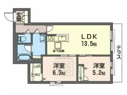 VIVACE TOYONAKA(2LDK/1階)の間取り写真