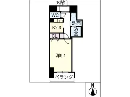 DIOSTANZA(1K/4階)の間取り写真