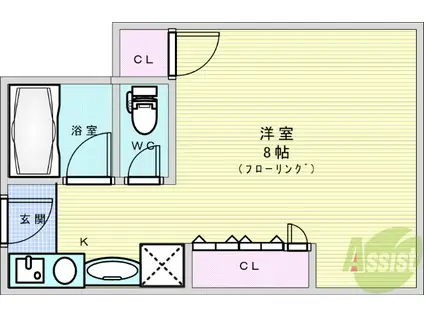 メゾン淀川(ワンルーム/7階)の間取り写真