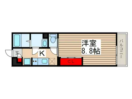 リブリ・アヴニールK.S(1K/2階)の間取り写真