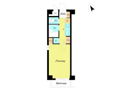 サンテミリオン小石川後楽園(1K/2階)の間取り写真