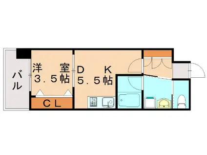 CPタワー(1DK/17階)の間取り写真