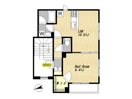 LUMIERE(1LDK/2階)の間取り写真