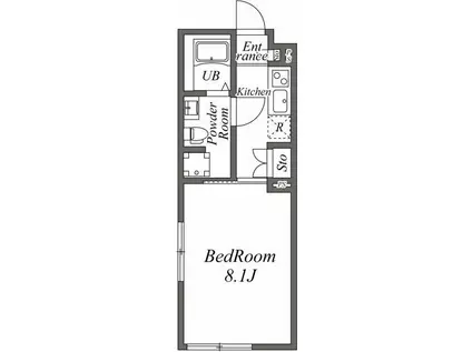 ユーレジデンス恵比寿(1K/3階)の間取り写真