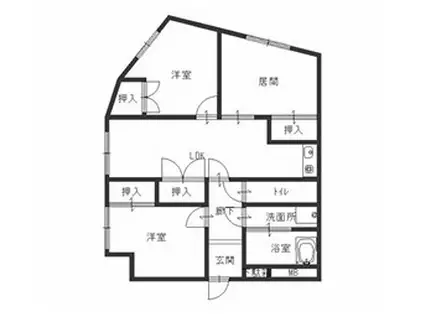 サングレース荒井(3LDK/3階)の間取り写真
