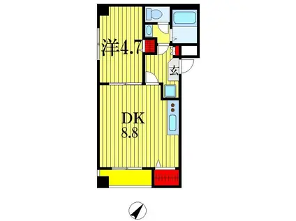 LALA3710(1DK/2階)の間取り写真