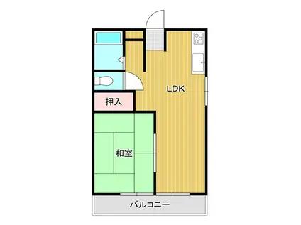 メロータウンII(1LDK/1階)の間取り写真