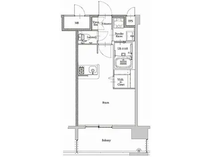 エンクレスト博多駅南STREET(1K/6階)の間取り写真