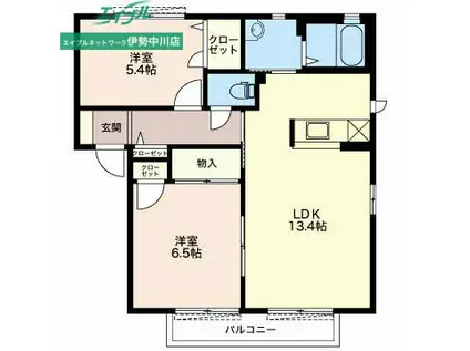 コージーコート(2LDK/2階)の間取り写真