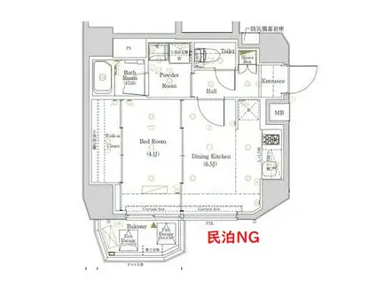 敷礼ゼロゼロ LOG初台 マンション(1DK/6階)の間取り写真