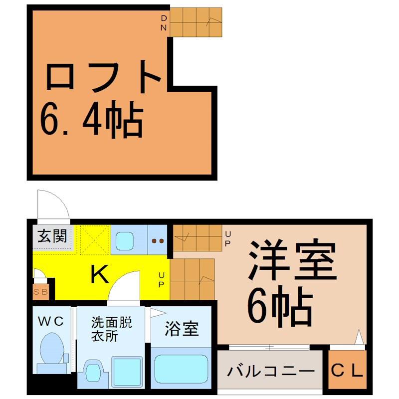 MONO PARKS 東大曽根(1K/1階)の間取り写真