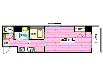 グラシャス(1K/1階)の間取り写真