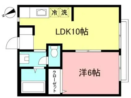 慈雲コーポラスA棟(1LDK/1階)の間取り写真