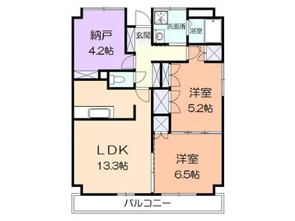 ステラ本厚木(2SLDK/2階)の間取り写真