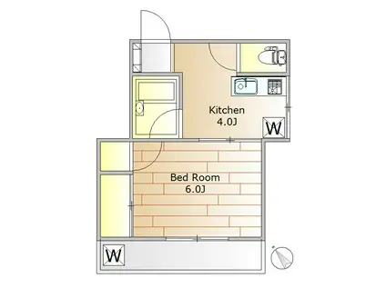 メゾン茜(1K/1階)の間取り写真