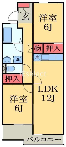 ロイアルパレスシマ(2LDK/2階)の間取り写真