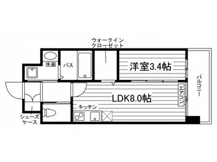 ボーヌング長町(1LDK/2階)の間取り写真