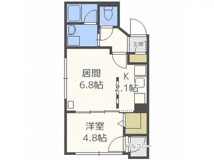 ヘリテージN12(1LDK/2階)の間取り写真