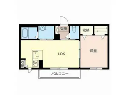 シャーメゾンリーリエF棟(1LDK/1階)の間取り写真