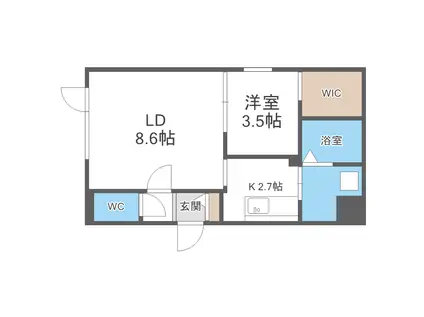 WTB南17(1LDK/5階)の間取り写真