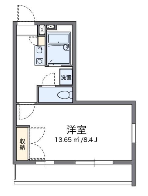レオパレス天神(1K/2階)の間取り写真