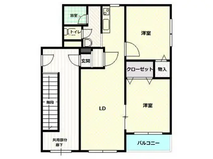 スワンプロムナードII(2LDK/2階)の間取り写真