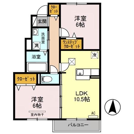アーバンクレストA(2LDK/1階)の間取り写真