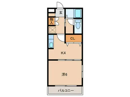 YOU PEACE BLDG III(1K/3階)の間取り写真