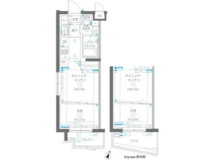ZOOM蒲田イースト(1DK/1階)の間取り写真