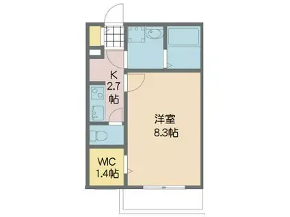 THE ARK(1K/1階)の間取り写真