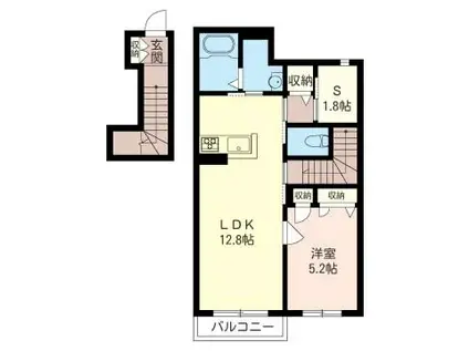 カーサ アロス(1SLDK/2階)の間取り写真