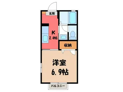 エーデルハイムII(1K/2階)の間取り写真