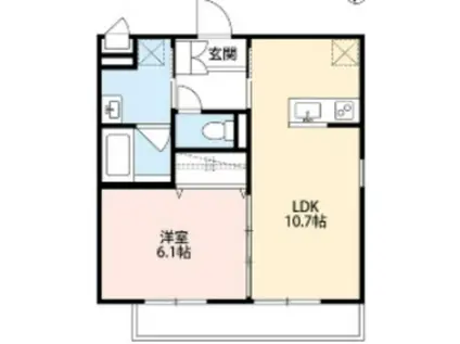 デュラカーサルシア 川和III(1LDK/2階)の間取り写真