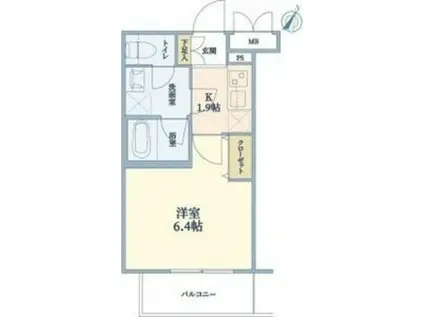 ウェルスクエア池田石橋III(1K/4階)の間取り写真