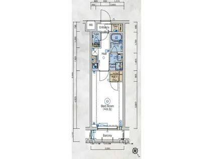 ジェノヴィア立川(1K/2階)の間取り写真
