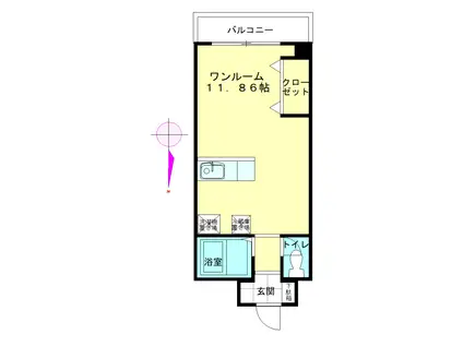 にんべんマンション(ワンルーム/3階)の間取り写真