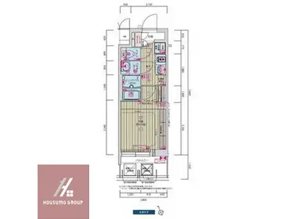 プレサンス九条グランデリーヴ(1K/9階)の間取り写真