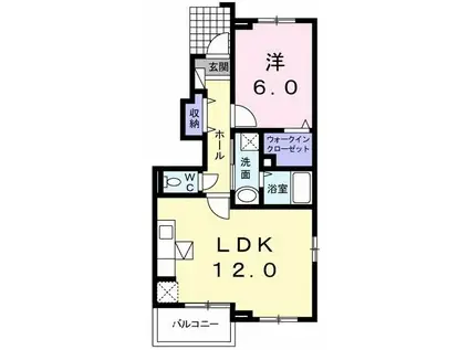 グランコルA(1LDK/1階)の間取り写真