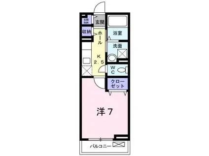 シャロル III(1K/2階)の間取り写真