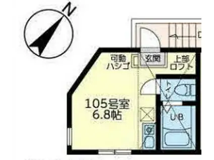 エンラコリーナ小机(ワンルーム/1階)の間取り写真