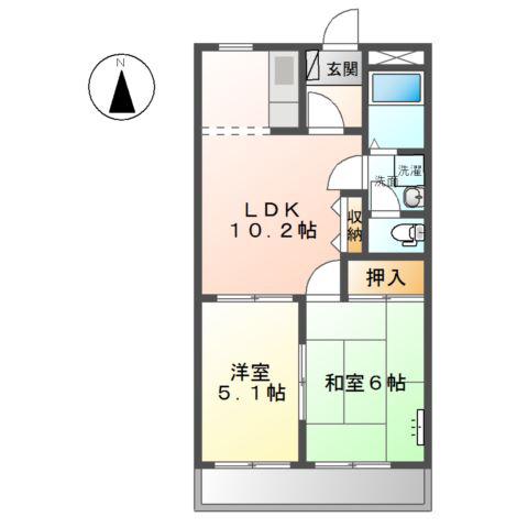 ファインヴィーブル参番館(2LDK/1階)の間取り写真