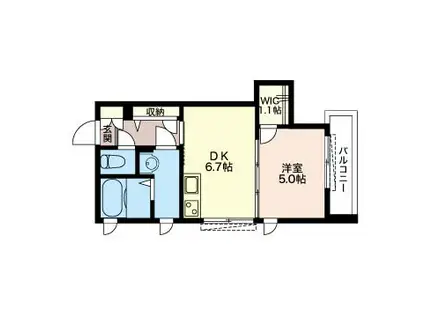 ワイズガーデン浅草(1DK/3階)の間取り写真