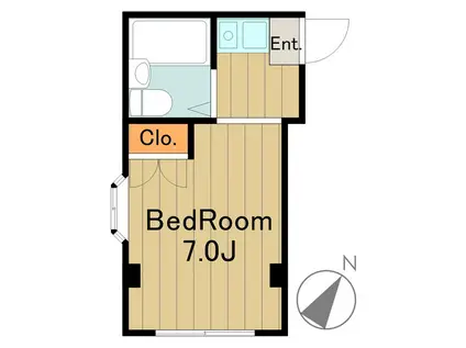 ソリッドリファイン京王堀之内(ワンルーム/2階)の間取り写真