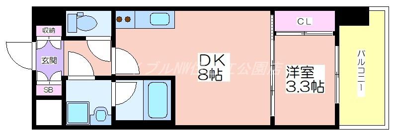 スプランディッドあびこ駅前DUE(1LDK/11階)の間取り写真