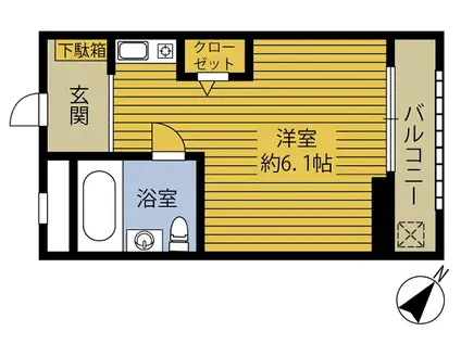 プロスぺリタ金池A(ワンルーム/5階)の間取り写真