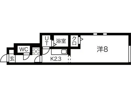 E SPACE(1K/1階)の間取り写真