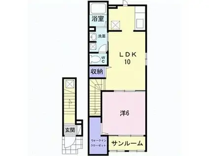 テラコッタIII(1LDK/3階)の間取り写真