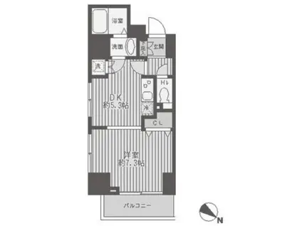 レジディア蒲田(1DK/6階)の間取り写真