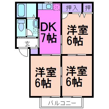ラフォーレ・アバンセA(3DK/2階)の間取り写真
