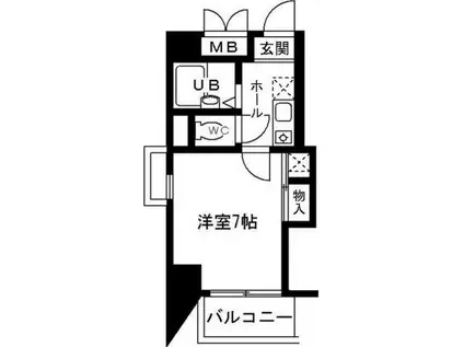 アンタンテ 7TH(1K/6階)の間取り写真